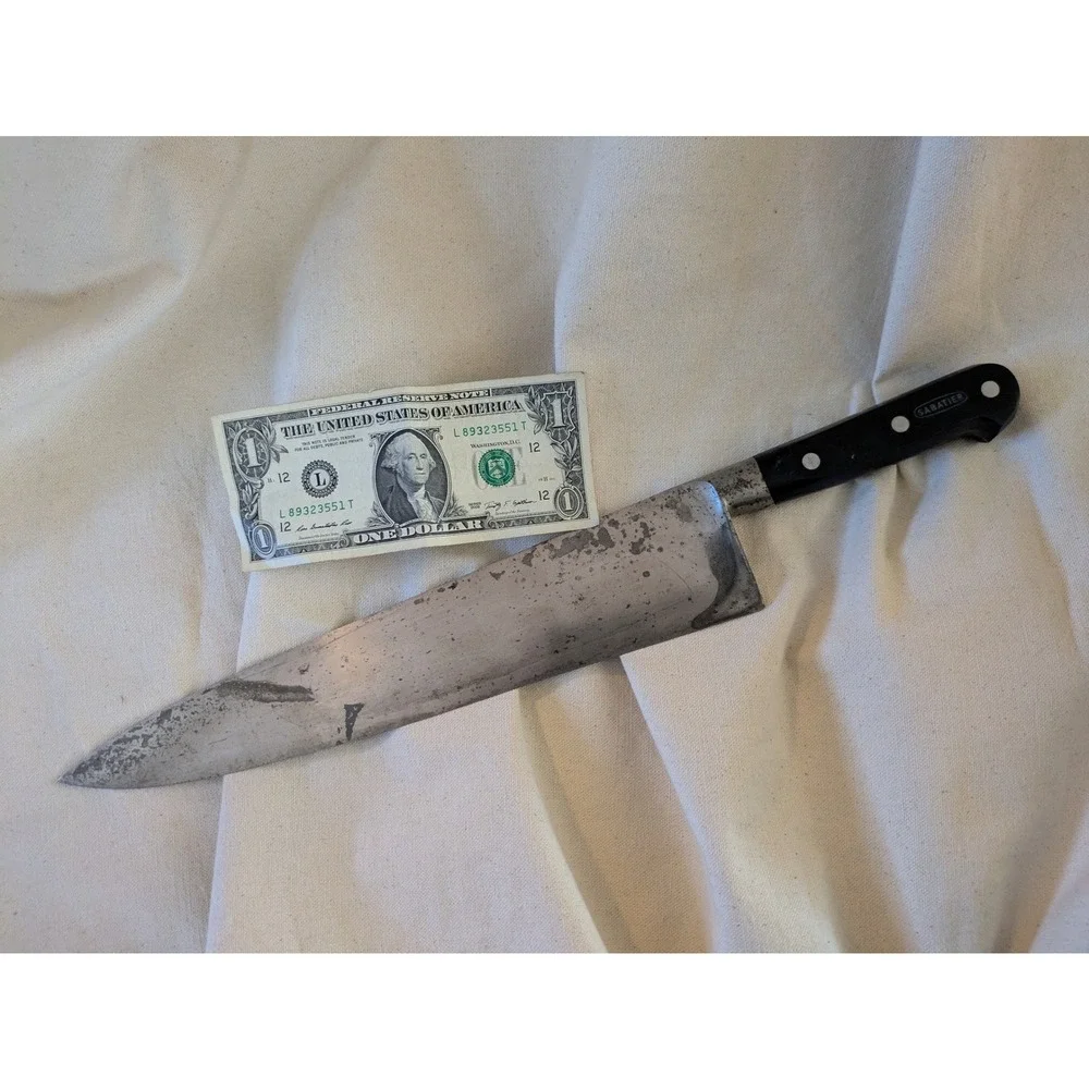 Sabatier Carbon Steel Chef Knife 12 Inch Full Tang Blade France Sharp